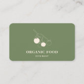 Modern groen biologisch voedsel visitekaartje (Voorkant)