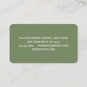 Modern groen biologisch voedsel visitekaartje (Achterkant)