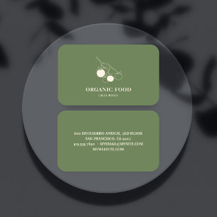 Modern groen biologisch voedsel visitekaartje