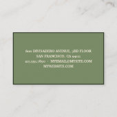 Modern groen biologisch voedsel Visitekaartje (Achterkant)