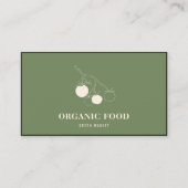 Modern groen biologisch voedsel Visitekaartje (Voorkant)