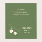 Modern groen biologisch voedsel visitekaartje (Buitenkant ongevouwen)