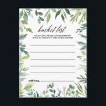 Modern groen bladeren emmer lijst Kaarten<br><div class="desc">Deze moderne groen gebladerte bucket list kaarten zijn de perfecte activiteit voor een tropische bruiloft receptie of vrijgezellenfeest. Dit handgeschilderde waterverf ontwerp heeft een prachtig groen gebladerte netjes gerangschikt in unieke lijsten. Bucket List teken wordt apart verkocht.</div>