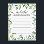 Modern groen bladeren emmer lijst Kaarten<br><div class="desc">Deze moderne groen gebladerte bucket list kaarten zijn de perfecte activiteit voor een tropische bruiloft receptie of vrijgezellenfeest. Dit handgeschilderde waterverf ontwerp heeft een prachtig groen gebladerte netjes gerangschikt in unieke lijsten. Bucket List teken wordt apart verkocht.</div>