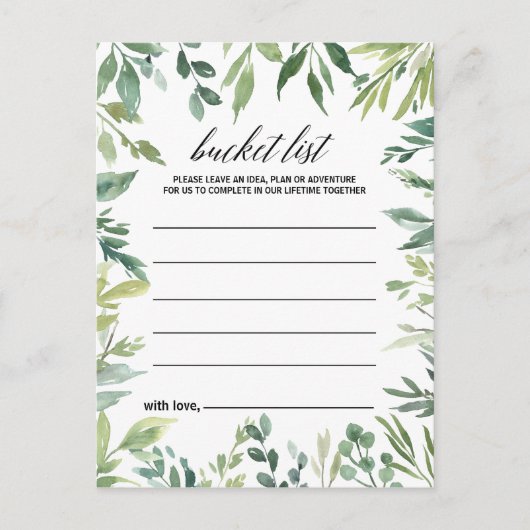 Modern groen bladeren emmer lijst Kaarten (Voorkant)