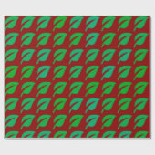Modern groen bladpatroon cadeaupapier (Vlak)