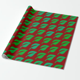 Modern groen bladpatroon cadeaupapier