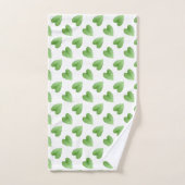 Modern groen bladpatroon op wit bad handdoek (Handdoek)