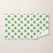 Modern groen bladpatroon op wit bad handdoek (Handdoek)
