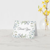 Modern groen Bloemen bruiloft Dank u Kaart (Gele Bloem)