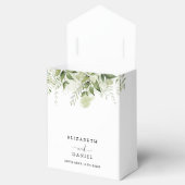 Modern groen bloemenhart script bruiloft bedankdoosjes (Geopend)