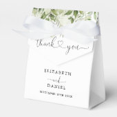 Modern groen bloemenhart script bruiloft bedankdoosjes (Voorkant Zijde)