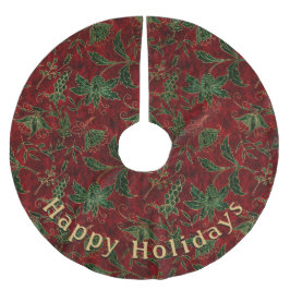 Modern Groen Bloemenrood Patroon Persoonlijke bood Kerstboom Rok