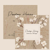 Modern groen Blush Roze Kraft Interieur Design Vierkante Visitekaartje