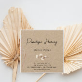 Modern groen Blush Roze Kraft Interieur Design Vierkante Visitekaartje