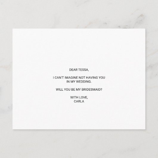 Modern groen botanisch gebladerte bruidsmeisje uitnodiging briefkaart (Achterkant)