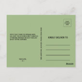 Modern groen botanisch gebladerte dank u briefkaart (Achterkant)