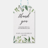 Modern groen botanisch gebladerte dank u cadeaulabel (Voorkant)