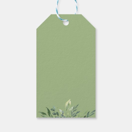 Modern groen botanisch gebladerte dank u cadeaulabel (Achterkant)