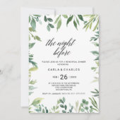 Modern groen botanisch gebladerte de nacht ervoor kaart (Voorkant)