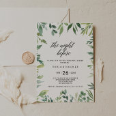 Modern groen botanisch gebladerte de nacht ervoor kaart