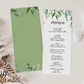 Modern groen Botanisch gebladerte Diner Menu Kaart