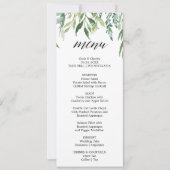 Modern groen Botanisch gebladerte Diner Menu Kaart (Voorkant)
