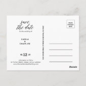Modern groen Botanisch gebladerte Save the Date Briefkaart (Achterkant)