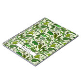 Modern groen botanisch monogram notitieboek (Linkerzijde)