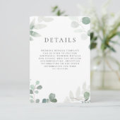 Modern groen bruiloft details informatiekaartje (Staand voorkant)