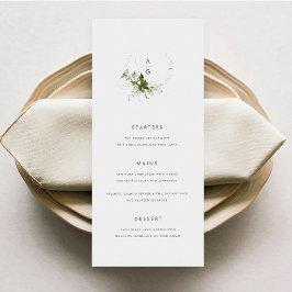 Modern groen bruiloft menu Kaart