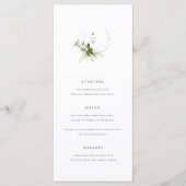 Modern groen bruiloft menu Kaart (Voorkant)