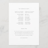 Modern groen bruiloft programma programmakaart (Achterkant)