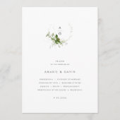 Modern groen bruiloft programma programmakaart (Voorkant)