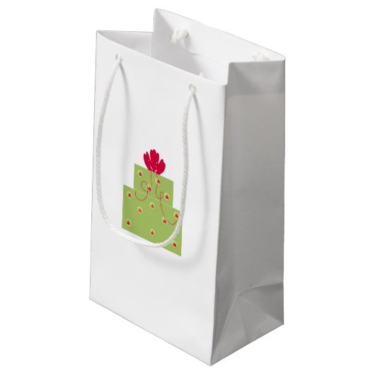 Modern Groen Cadeau Klein Cadeauzakje (Achterkant Gekanteld)