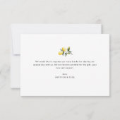 Modern groen citroen bloemenbruiloft bedankkaart (Achterkant)