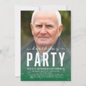 Modern groen Confetti elke leeftijd foto verjaarda Kaart (Voorkant)