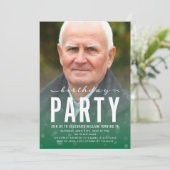 Modern groen Confetti elke leeftijd foto verjaarda Kaart (Staand voorkant)