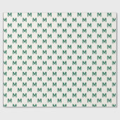 Modern Groen custom monogram patroon elegant Cadeaupapier (Vlak)