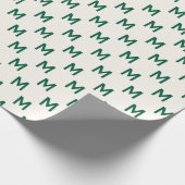Modern Groen custom monogram patroon elegant Cadeaupapier (Hoek)