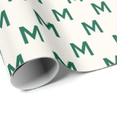 Modern Groen custom monogram patroon elegant Cadeaupapier (Rol Hoek)