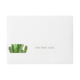 MODERN GROEN DESERT CACTUS FOLIAGE WATERVERF ADRESLABEL WIKKEL