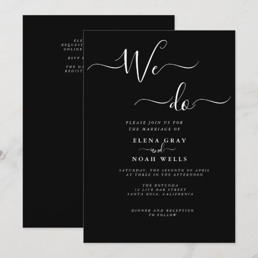 Modern groen doen we bruiloft kaart (Voorkant / Achterkant)