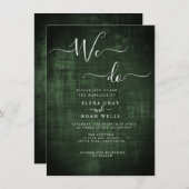 Modern groen doen we bruiloft kaart (Voorkant / Achterkant)
