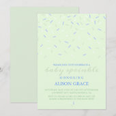 Modern groen en blauw Baby Sprinkle Invitation Kaart (Voorkant / Achterkant)