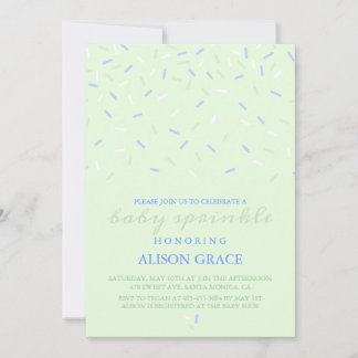 Modern groen en blauw Baby Sprinkle Invitation Kaart