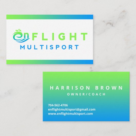 Modern groen en blauw gradiënt Visitekaartje (Voorkant / Achterkant)