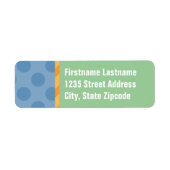 Modern groen en blauw Stip retouradres Etiket (Voorkant)