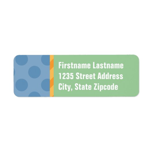 Modern groen en blauw Stip retouradres Etiket (Voorkant)