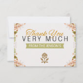 Modern Groen en Bruin Botanicals Baby shower Bedankkaart (Voorkant)